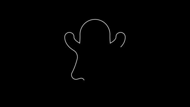 Иконка Призрак Черном Фоне Счастливого Хэллоуина Видеографическая Анимация — стоковое видео