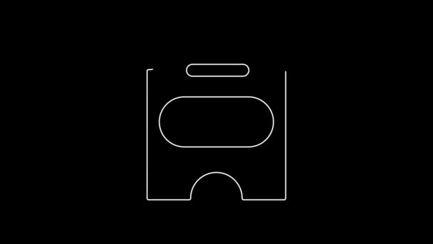 白线圆环票图标孤立在黑色背景 娱乐公园 4K视频运动图形动画 — 图库视频影像