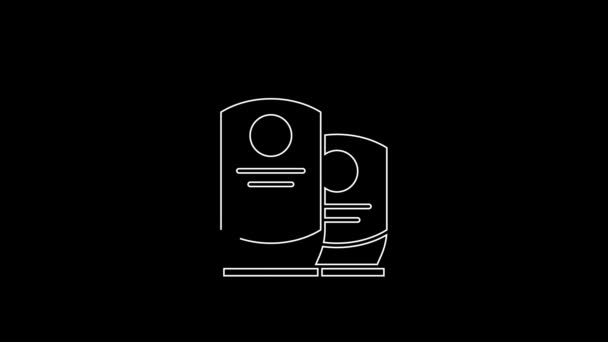 Белая Линия Пиво Иконка Изолированы Черном Фоне Видеографическая Анимация — стоковое видео