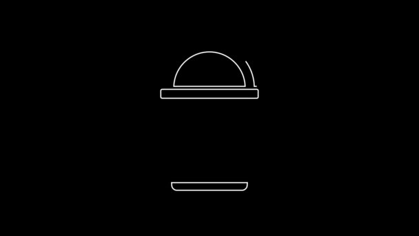 白线Bucket图标隔离在黑色背景 4K视频运动图形动画 — 图库视频影像