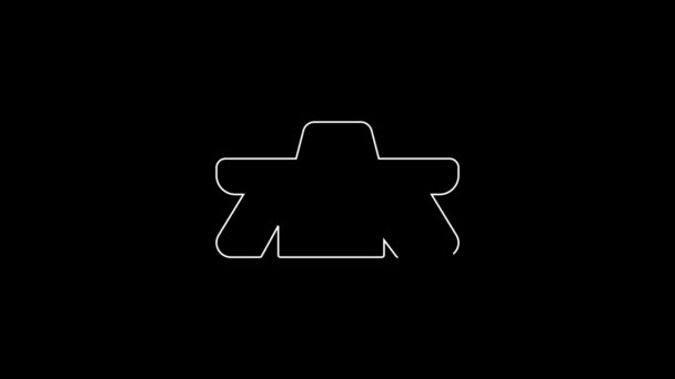 Щітка Білої Лінії Очищення Іконки Ізольована Чорному Тлі Концепція Прибирання — стокове відео