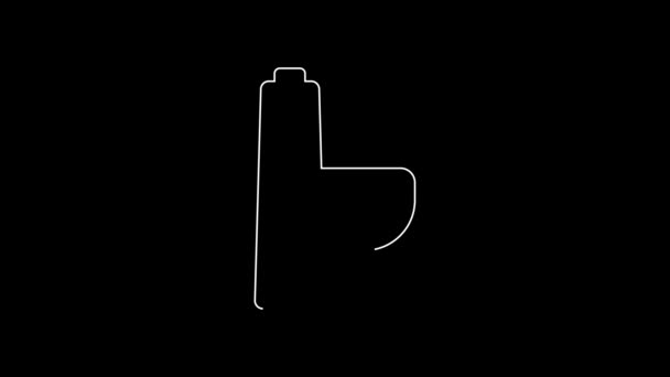 Белый Значок Чаши Игрушки Выделен Чёрном Фоне Видеографическая Анимация — стоковое видео