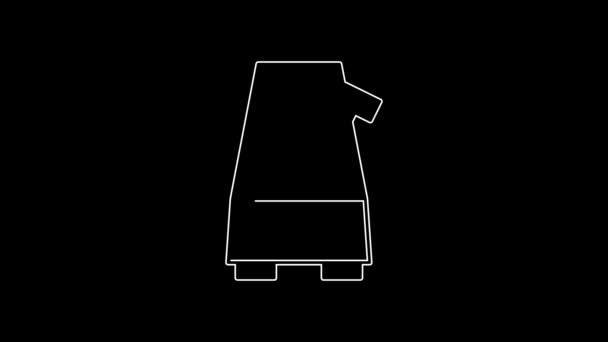 Белая Линия Classic Metronome Иконкой Маятника Движении Выделенной Черном Фоне — стоковое видео