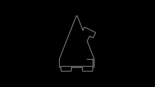 White Line Classic Metronome Pendulum Motion Icon Isolated Black Background — Stock Video