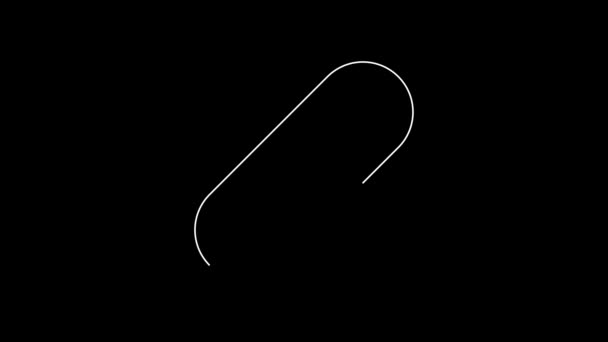 白线滑板图标孤立在黑色背景 极限运动 运动器材 4K视频运动图形动画 — 图库视频影像