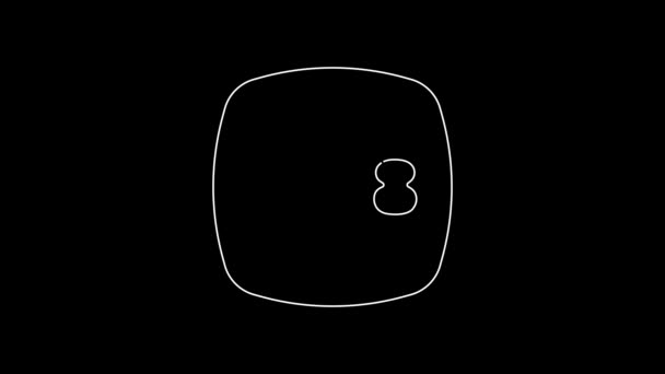 白线滑板图标孤立在黑色背景 极限运动 运动器材 4K视频运动图形动画 — 图库视频影像