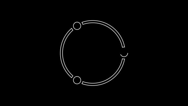 Біла Лінія Радіоактивна Піктограма Ізольована Чорному Тлі Радіоактивний Токсичний Символ — стокове відео