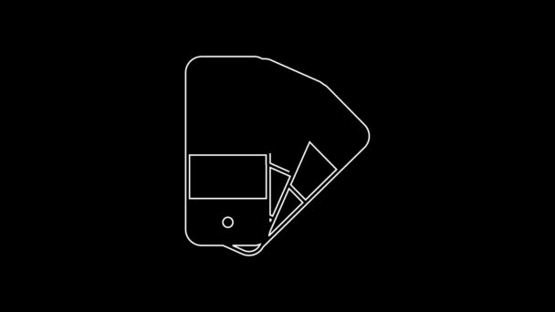Біла Лінія Кольорова Панель Вказівника Ізольовано Чорному Тлі Відео Рух — стокове відео