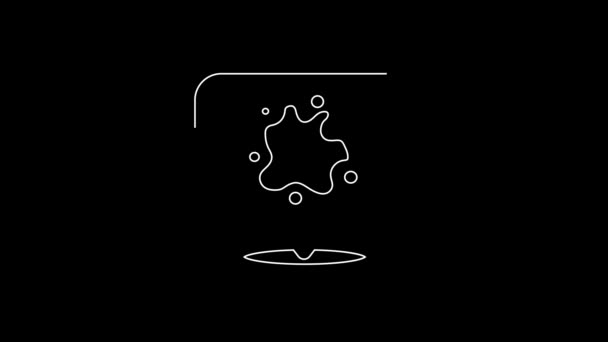 White Line Paint Spray Icon Isolated Black Background Video Motion — ストック動画