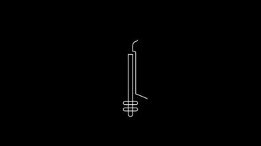 White line Arrow icon isolated on black background. 4K Video motion graphic animation.