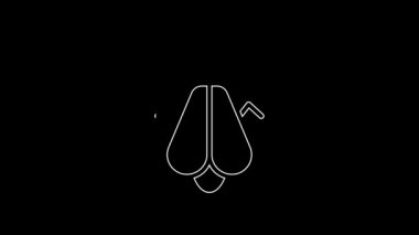 White line Mosquito icon isolated on black background. 4K Video motion graphic animation.