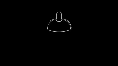 White line Acorn icon isolated on black background. 4K Video motion graphic animation.
