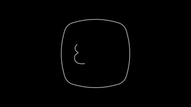 White line 8k Ultra HD icon isolated on black background. 4K Video motion graphic animation.