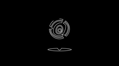 White line Wooden logs icon isolated on black background. Stack of firewood. 4K Video motion graphic animation.