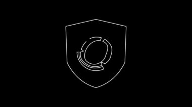 White line Wooden logs icon isolated on black background. Stack of firewood. 4K Video motion graphic animation.