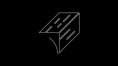 White line Wooden beam icon isolated on black background. Lumber beam plank. 4K Video motion graphic animation.