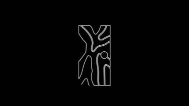 White line Closed door icon isolated on black background. 4K Video motion graphic animation.