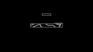 White line Metallic nail and wood plank icon isolated on black background. 4K Video motion graphic animation.