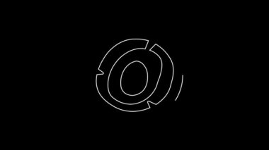 White line Wooden logs icon isolated on black background. Stack of firewood. 4K Video motion graphic animation.