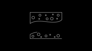 White line Gold mine icon isolated on black background. 4K Video motion graphic animation.