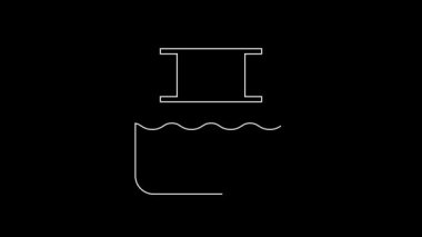 White line Water volleyball net icon isolated on black background. 4K Video motion graphic animation.