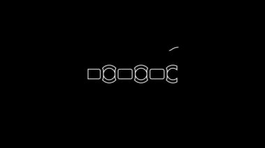 White line Swimming pool icon isolated on black background. 4K Video motion graphic animation.