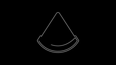 White line Watermelon icon isolated on black background. 4K Video motion graphic animation.