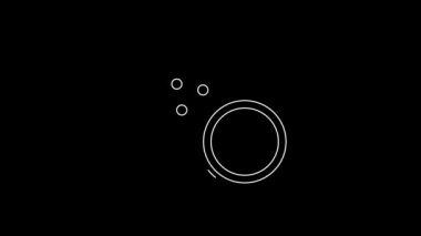 White line Coconut icon isolated on black background. 4K Video motion graphic animation.