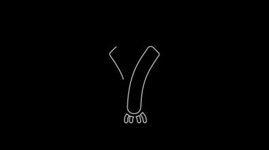 White line Leek icon isolated on black background. 4K Video motion graphic animation.