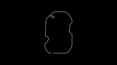 White line Magic rune icon isolated on black background. Rune stone. 4K Video motion graphic animation.