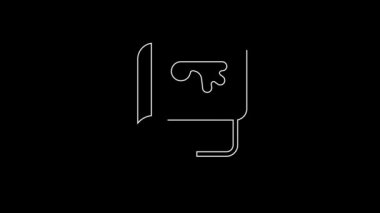 White line Viking book icon isolated on black background. 4K Video motion graphic animation.
