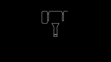 White line Auction hammer icon isolated on black background. Gavel - hammer of judge or auctioneer. Bidding process, deal done. Auction bidding. 4K Video motion graphic animation.