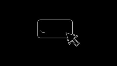 Beyaz çizgi Price etiketi ve siyah arkaplanda izole edilmiş bir satış simgesi. Rozet fiyatına. Reklam etiketi indirimi. 4K Video hareketli grafik canlandırması.