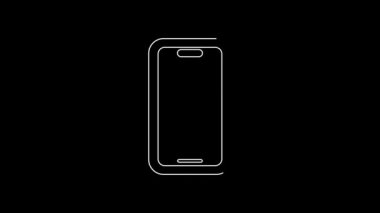 White line Online auction icon isolated on black background. Bid sign. Auction bidding. Sale and buyers. 4K Video motion graphic animation.