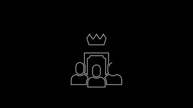 White line Auction ancient vase icon isolated on black background. Auction bidding. Sale and buyers. 4K Video motion graphic animation.