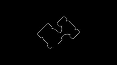 White line Auction hammer icon isolated on black background. Gavel - hammer of judge or auctioneer. Bidding process, deal done. Auction bidding. 4K Video motion graphic animation.