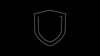 White line Auction hammer icon isolated on black background. Gavel - hammer of judge or auctioneer. Bidding process, deal done. Auction bidding. 4K Video motion graphic animation.