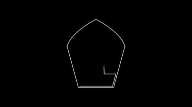 White line Pope hat icon isolated on black background. Christian hat sign. 4K Video motion graphic animation.