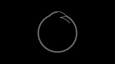 White line Magic symbol of Ouroboros icon isolated on black background. Snake biting its own tail. Animal and infinity, mythology and serpent. 4K Video motion graphic animation.