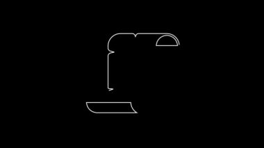 White line Ancient papyrus scroll icon isolated on black background. Parchment paper. Ancient Egypt symbol. 4K Video motion graphic animation.