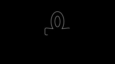 White line Cross ankh icon isolated on black background. Egyptian word for life or symbol of immortality. 4K Video motion graphic animation.