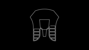 White line Egyptian pharaoh icon isolated on black background. 4K Video motion graphic animation.