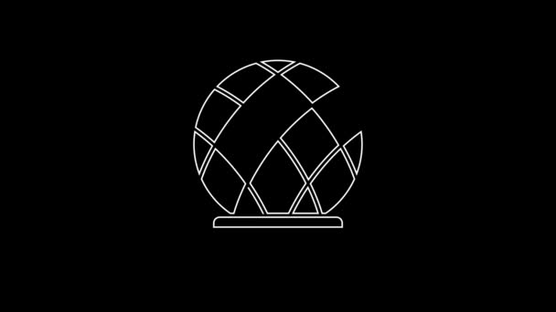 Біла Лінія Біосфери Монреаль Ізольована Чорному Тлі Відеографічна Анімація — стокове відео