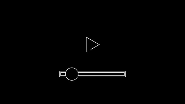 Siyah Arkaplanda Beyaz Satır Çevrimiçi Video Simgesi Izole Edildi Oyun — Stok video