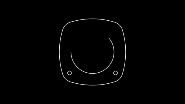 Иконка Динамика Белой Линии Stereo Выделена Чёрном Фоне Звуковые Динамики — стоковое видео