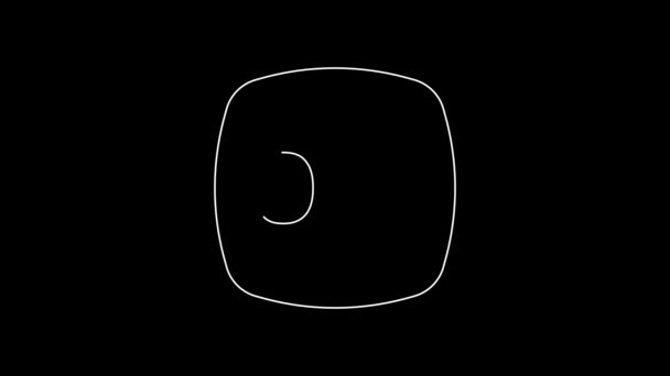 White Line Telephone Emergency Call 911 Icon Isolated Black Background — Vídeo de Stock