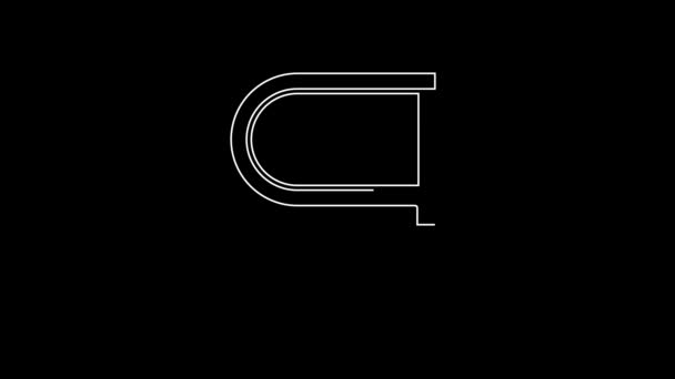 Weiße Linie Hacksaw Symbol Isoliert Auf Schwarzem Hintergrund Metallsäge Für — Stockvideo