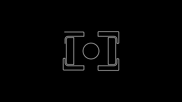 Біла Лінія Детонат Динамітової Бомби Палиці Таймер Годинника Ізольовані Чорному — стокове відео