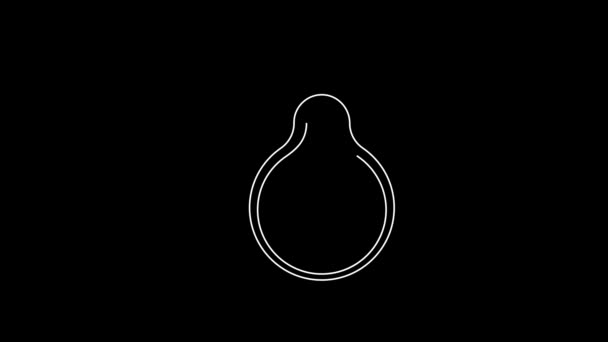 Weiße Linie Birne Symbol Isoliert Auf Schwarzem Hintergrund Obst Mit — Stockvideo
