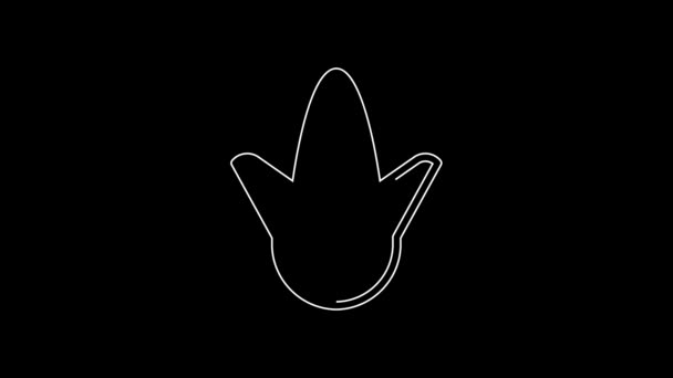 白色的玉米图标孤立在黑色的背景 4K视频运动图形动画 — 图库视频影像
